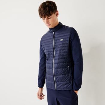 Lacoste SPORT Lightweight Water-Resistant Quilted Golf Jacket - Bunda Pánské Tmavě Blankyt Blankyt |